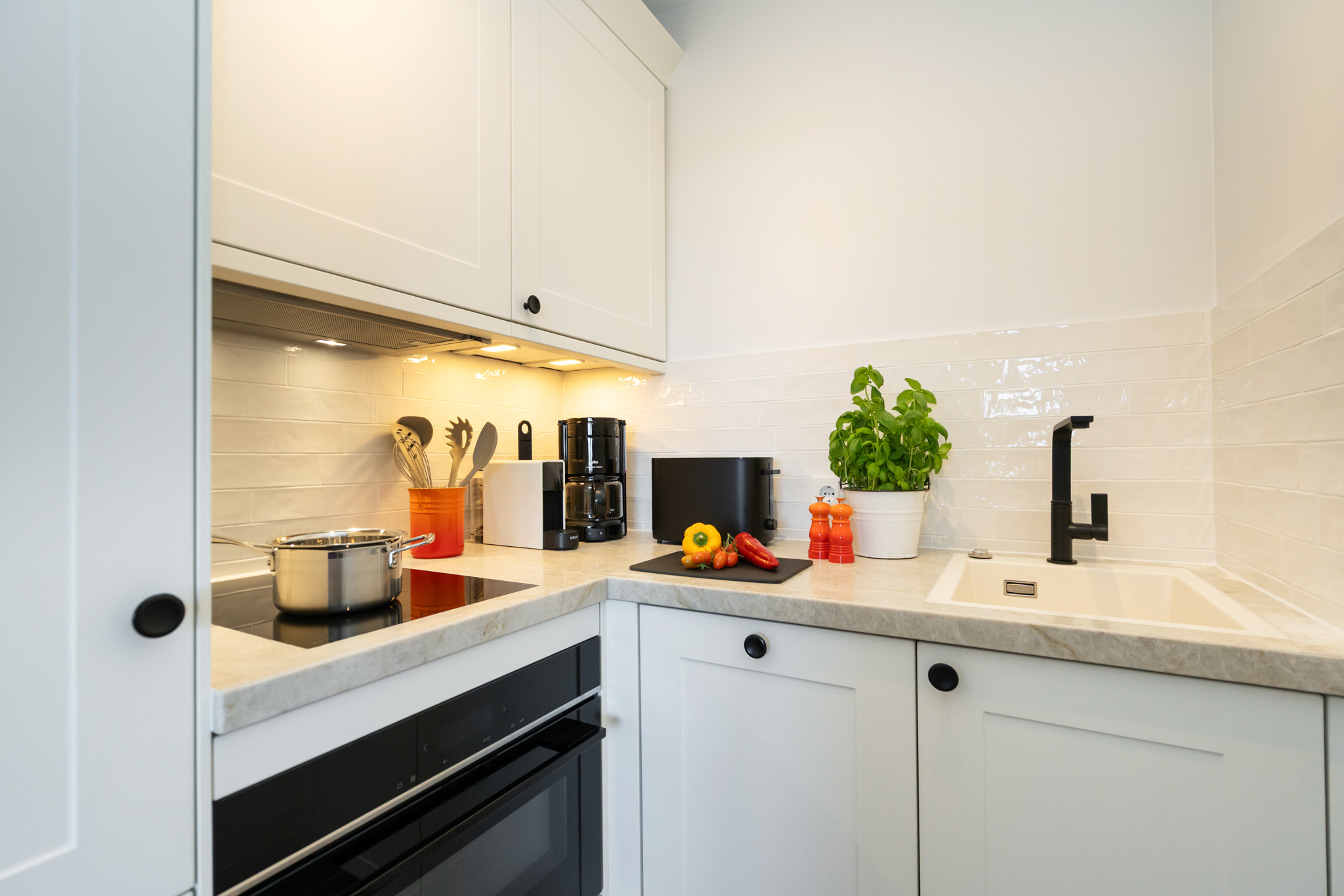 Moderne Küche der Ferienwohnung Düne Sylt